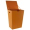 Rectangular Laundry Basket Made From Faux Leather in Orange Finish